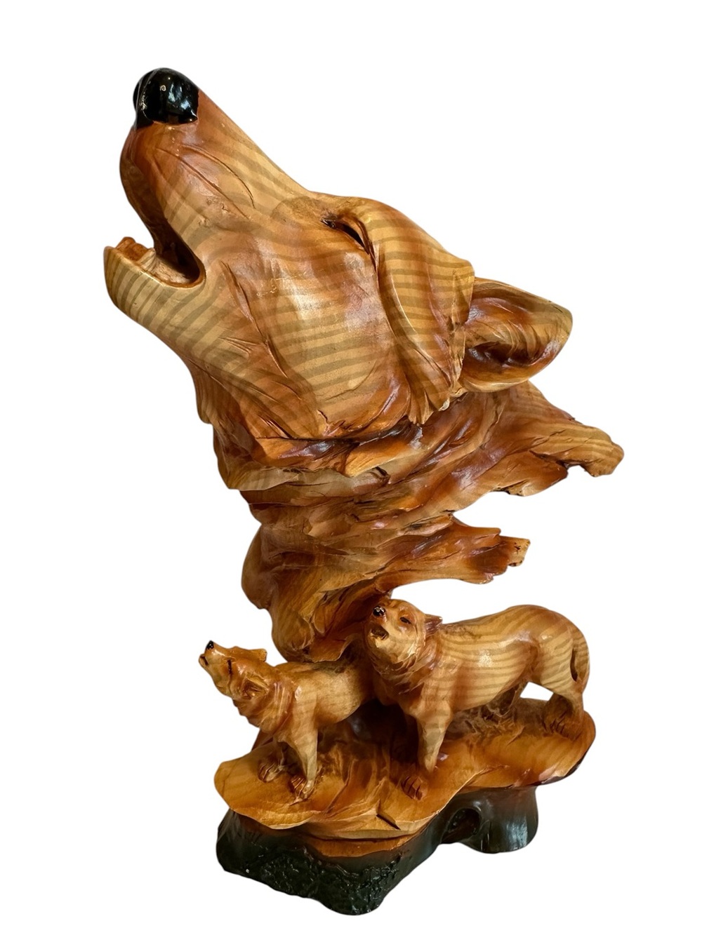 Embros Faux Wood Trio Howling WolvesWolf